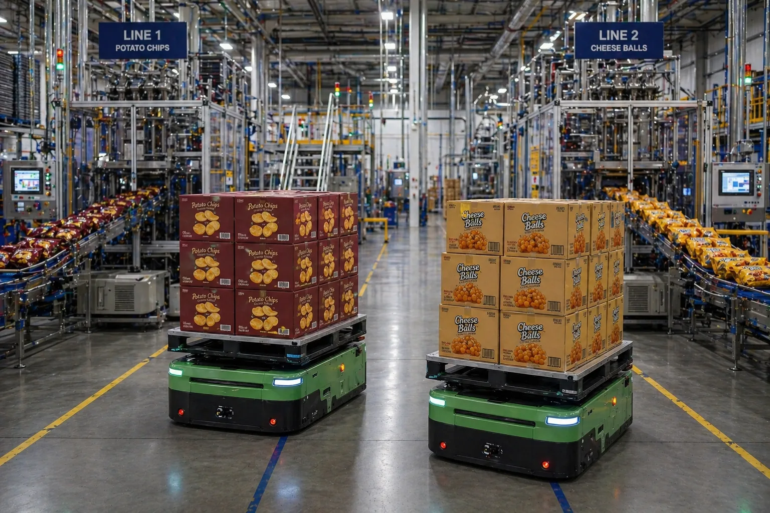 AMR-Based Material Handling in a Snack Manufacturing Facility